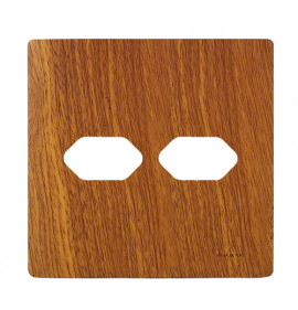 Placa 4x4 2 Tomadas Horizontais - Novara Cumaru